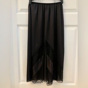 Cira Black  Half Slip with Lace Trim